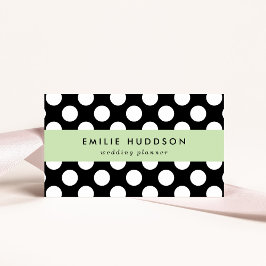 Svartvit Polka dots, Polka Dot Mönster Visitkort