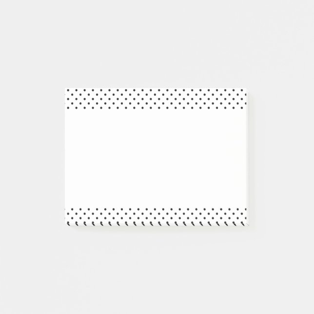 Svartvit Polka dots Post-it Block (Framsida)
