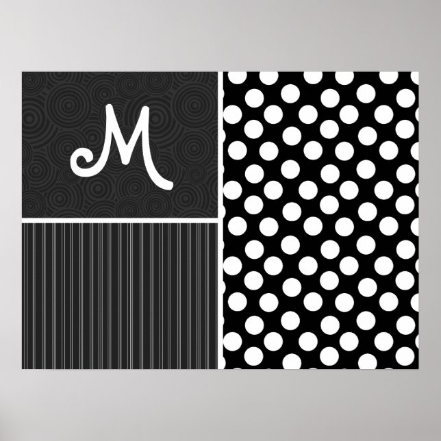 Svartvit Polka dots Poster (Framsidan)