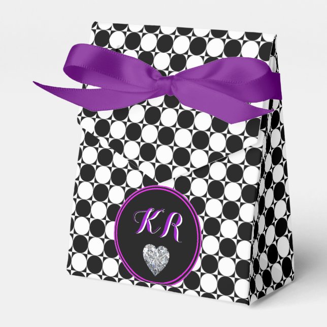 Svartvit Polka dots Presentaskar (Framsidan Sidan)
