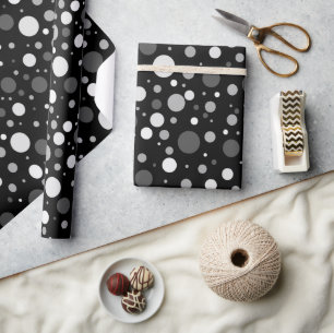 Svartvit polka dots presentpapper