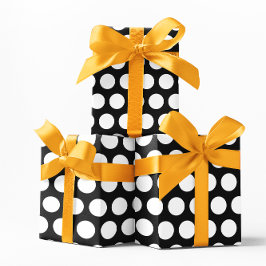 Svartvit Polka dots Presentpapper
