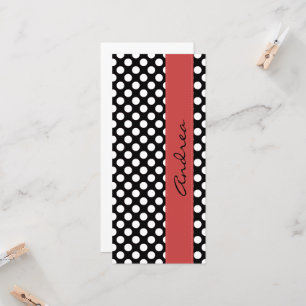 Svartvit Polka dots, prickad, ditt namn