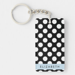 Svartvit Polka dots, prickad, ditt namn