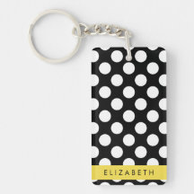 Svartvit Polka dots, prickad, ditt namn