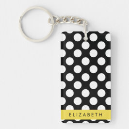Svartvit Polka dots, prickad, ditt namn