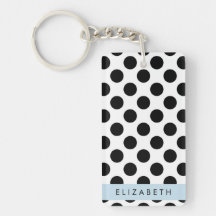 Svartvit Polka dots, prickad, ditt namn