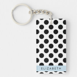 Svartvit Polka dots, prickad, ditt namn