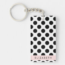Svartvit Polka dots, prickad, ditt namn