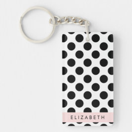 Svartvit Polka dots, prickad, ditt namn