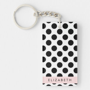 Svartvit Polka dots, prickad, ditt namn