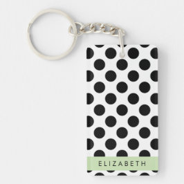Svartvit Polka dots, prickad, ditt namn