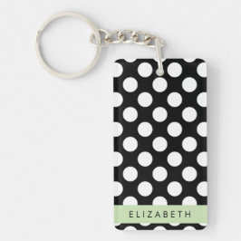 Svartvit Polka dots, prickad, ditt namn