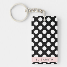 Svartvit Polka dots, prickad, ditt namn