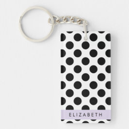Svartvit Polka dots, prickad, ditt namn