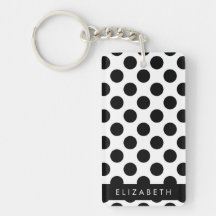 Svartvit Polka dots, prickad, ditt namn
