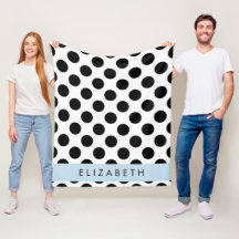 Svartvit Polka dots, prickad, ditt namn