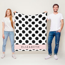 Svartvit Polka dots, prickad, ditt namn