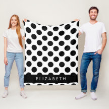 Svartvit Polka dots, prickad, ditt namn