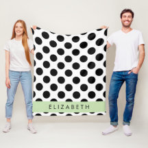 Svartvit Polka dots, prickad, ditt namn