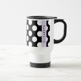 Svartvit Polka dots, prickad, ditt namn Resemugg