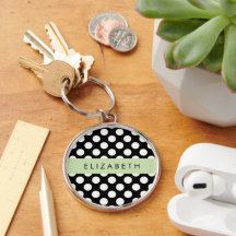 Svartvit Polka dots, prickad, ditt namn