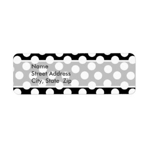 Svartvit Polka dots Returadress Etikett