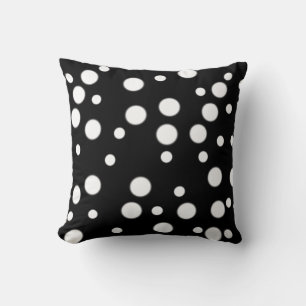 Svartvit Polka dots Reversible Pillows Kudde