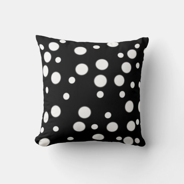 Svartvit Polka dots Reversible Pillows Kudde (Framsida)