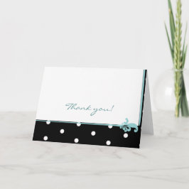 Svartvit polka dots tack kort