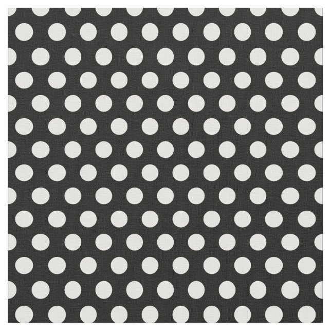 Svartvit Polka dots Tyg (Närbild)