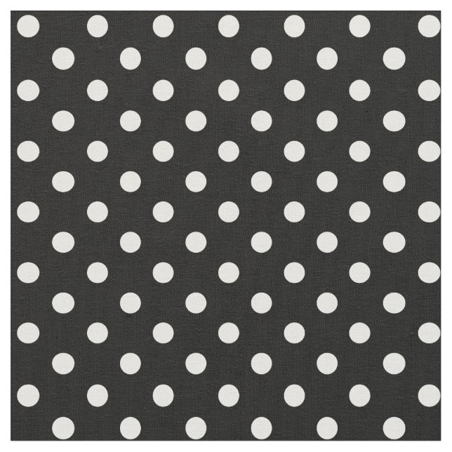 Svartvit polka dots tyg (Närbild)