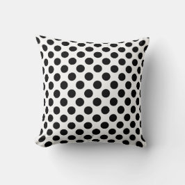 Svartvit polka dots - vänd kudder kudde