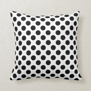 Svartvit polka dots - vänd kudder kudde