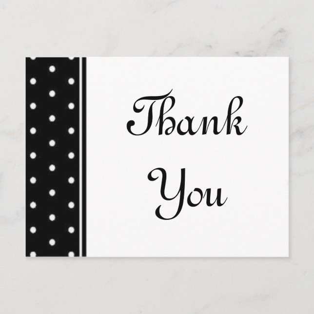 Svartvit Polka dots Vykort (Framsida)