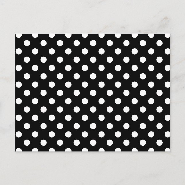 Svartvit Polka dots Vykort (Framsida)
