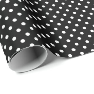 Svartvit Polka dots Wrapping Papper Presentpapper