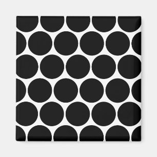 Svartvit polka dotsmönstermagnet magnet