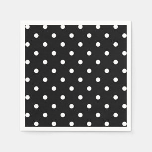 Svartvit polka, modern mode pappersservett