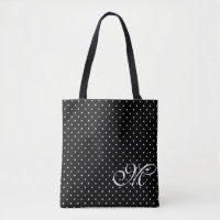 Svartvit polka - Monogram