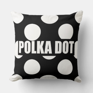 Svartvit polka punkt kudde