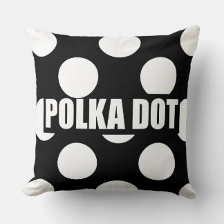 Svartvit polka punkt kudde
