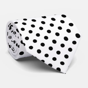 Svartvit polka, punkt mönster tie slips