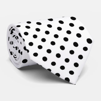 Svartvit polka, punkt mönster tie slips