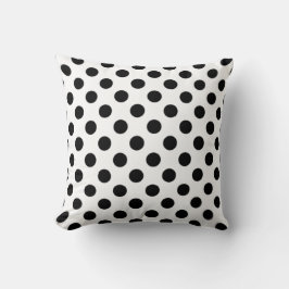 Svartvit polka punkt Pillow Kudde