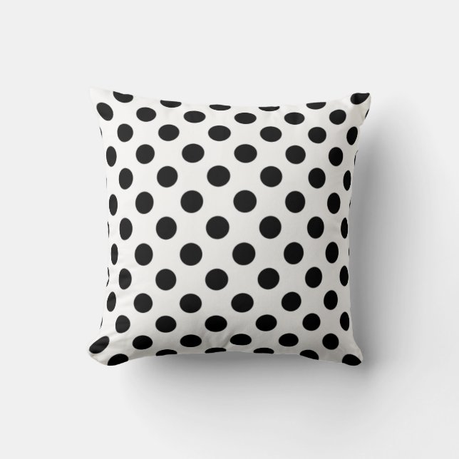 Svartvit polka punkt Pillow Kudde (Framsida)