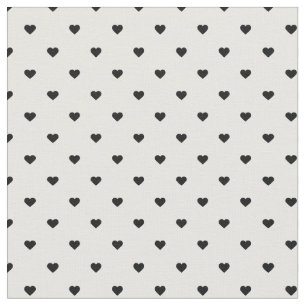 Svartvit polka-punktshjärter tyg