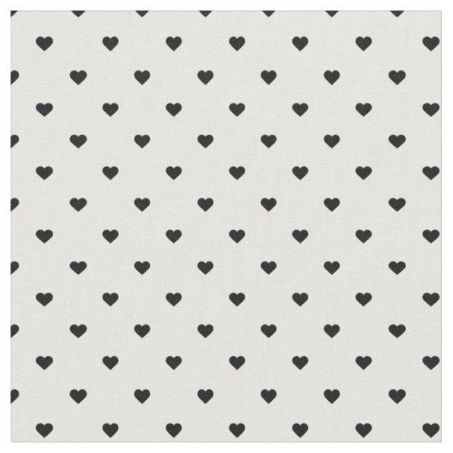 Svartvit polka-punktshjärter tyg (Närbild)