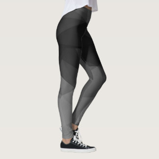 Svartvit polygondesign leggings