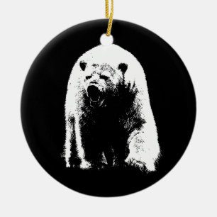 Svartvit popkonst, Polar Bear Julgransprydnad Keramik
